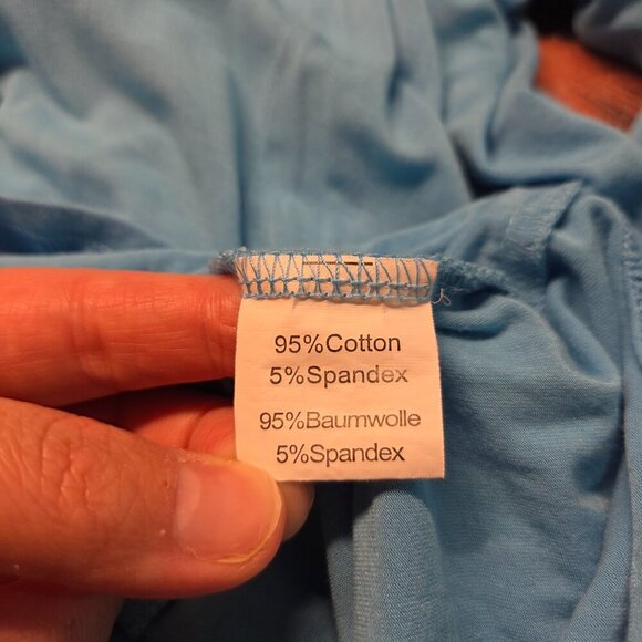 Zexxy Extra Large Sky Blue Silky Details Button Up Longsleeve V Neck Sleepshirt - Picture 9 of 10